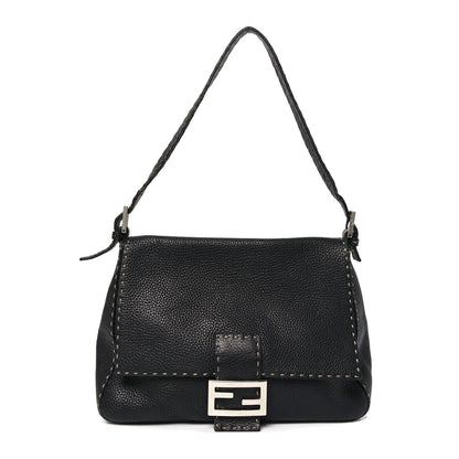 Fendi Calfskin Romano Selleria Forever Mama Baguette Black 1 of 10