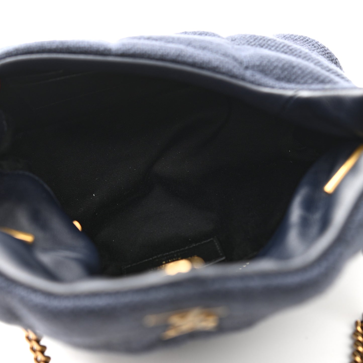 Canvas Quilted Loulou Puffer Monogram Chain Satchel Marine