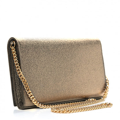 Saint Laurent Grained Metallic Calfskin Monogram Chain Wallet Bronze 2 of 8