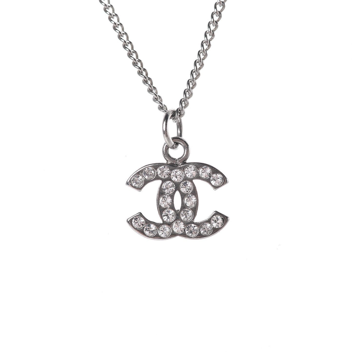 Crystal Timeless CC Necklace Silver