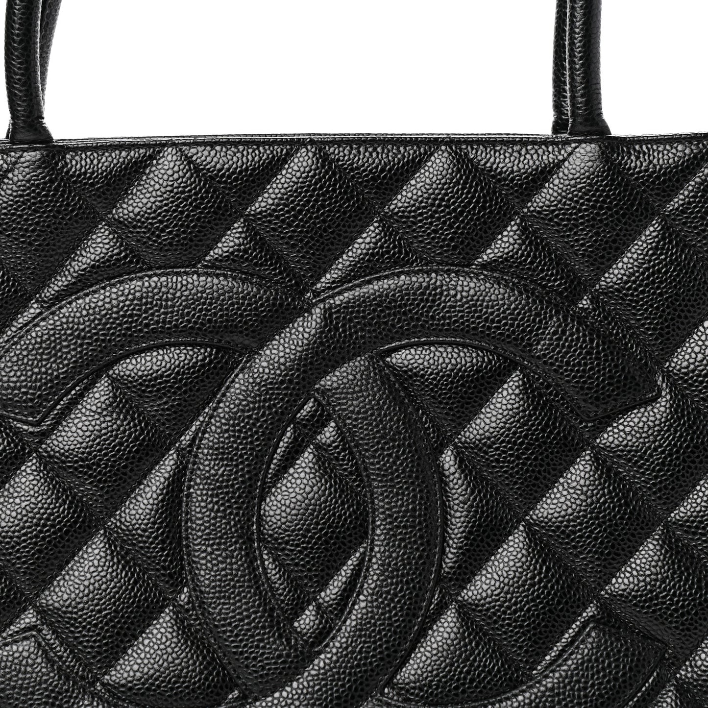 Caviar Quilted Medallion Tote Black