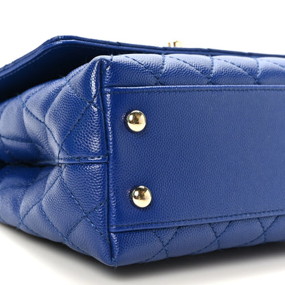 Chanel Caviar Quilted Mini Coco Handle Flap Blue 8 of 9