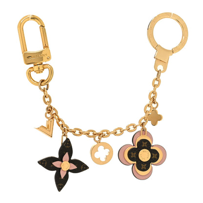 Louis Vuitton Brass Monogram Blooming Flowers Bag Charm Key Holder Rose Ballerine 1 of 4