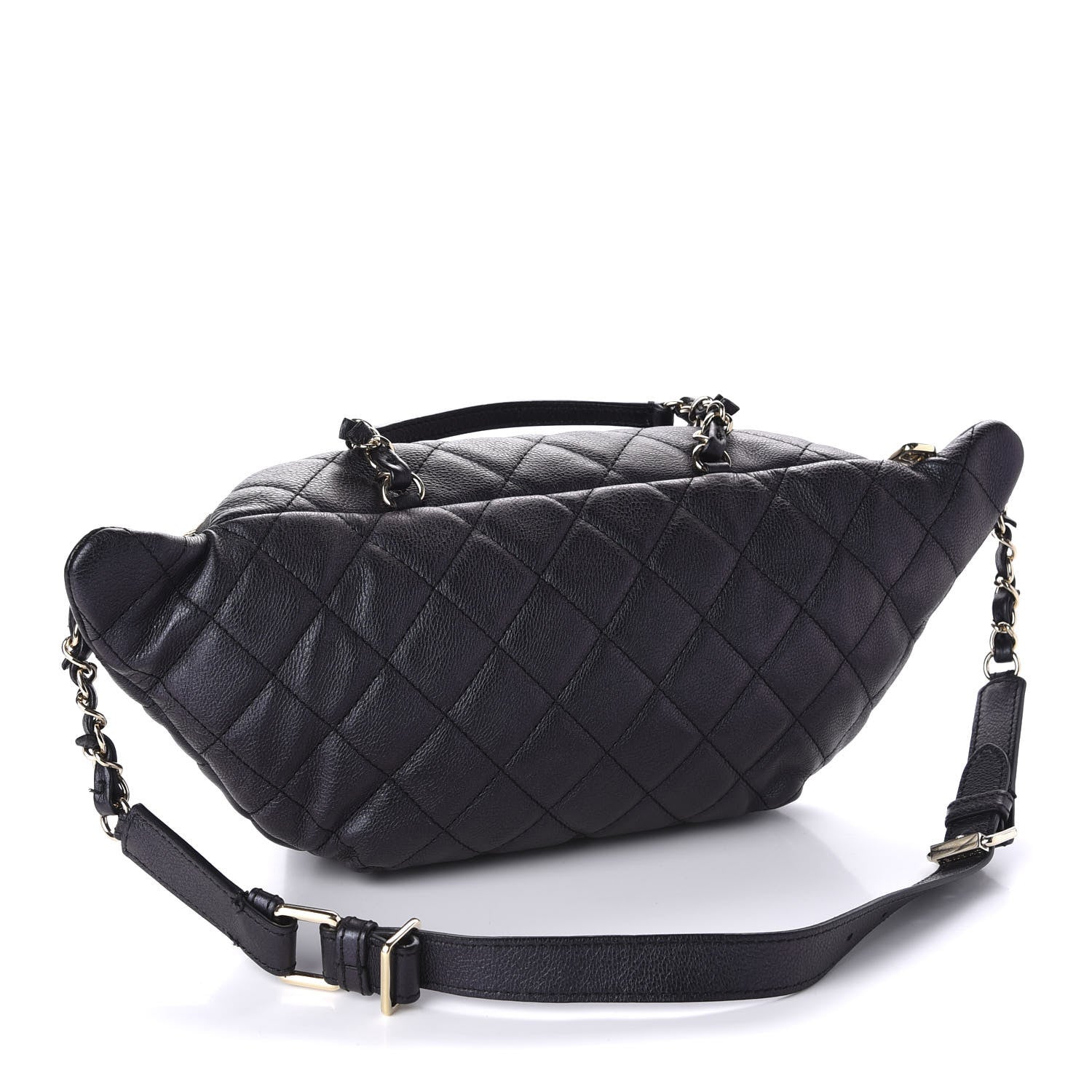 Chanel Iridescent Calfskin Quilted All About Waist Belt Bag Black 2 of 13