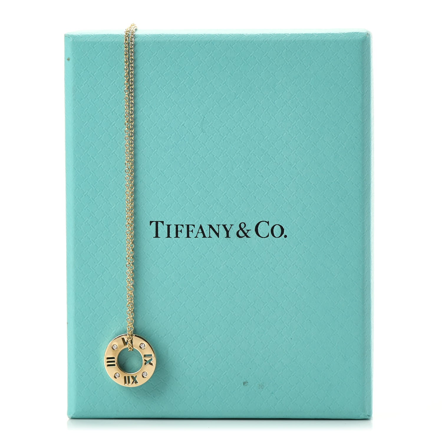 Tiffany 18K Yellow Gold Diamond Atlas Pierced Pendant Necklace 6 of 6