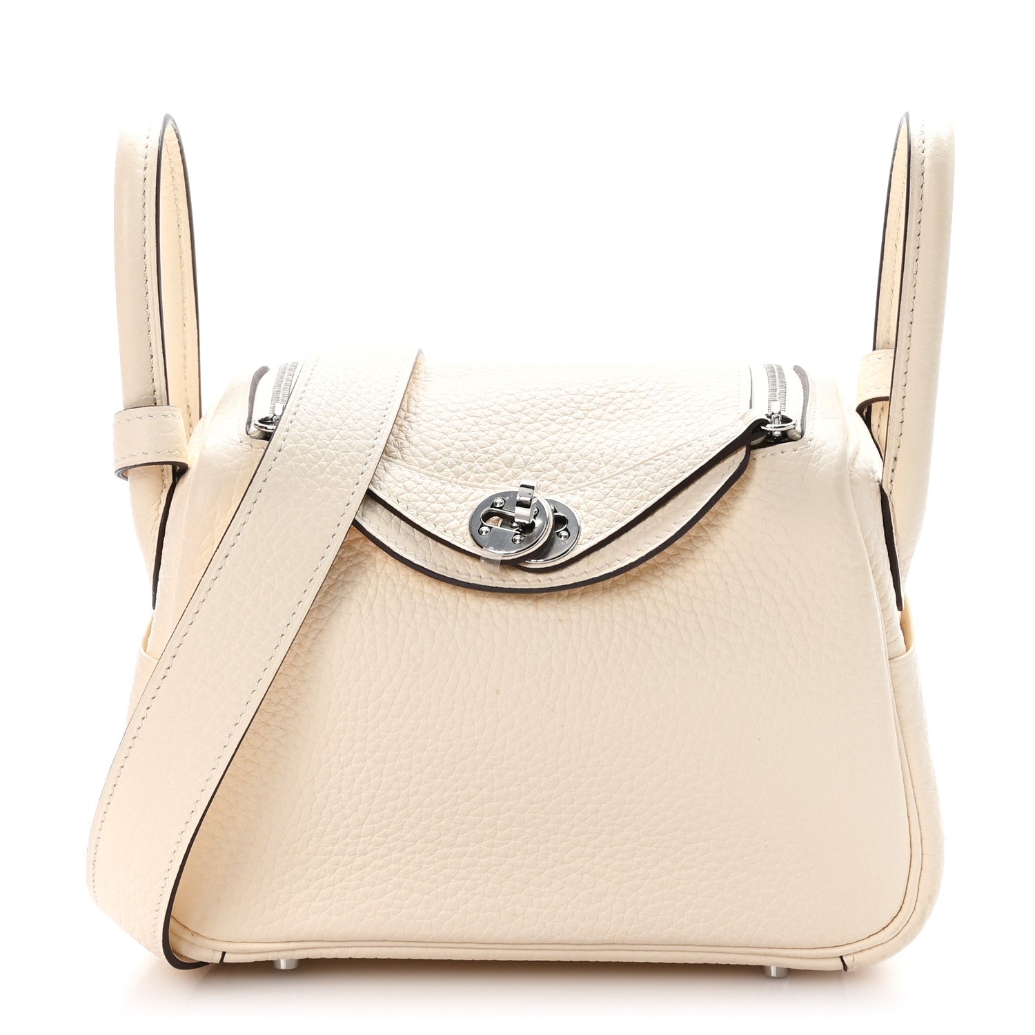 Hermes Taurillon Clemence Mini Lindy 20 Craie 1 of 12