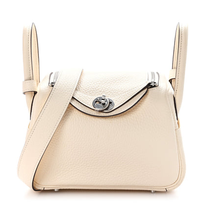 Hermes Taurillon Clemence Mini Lindy 20 Craie 1 of 12
