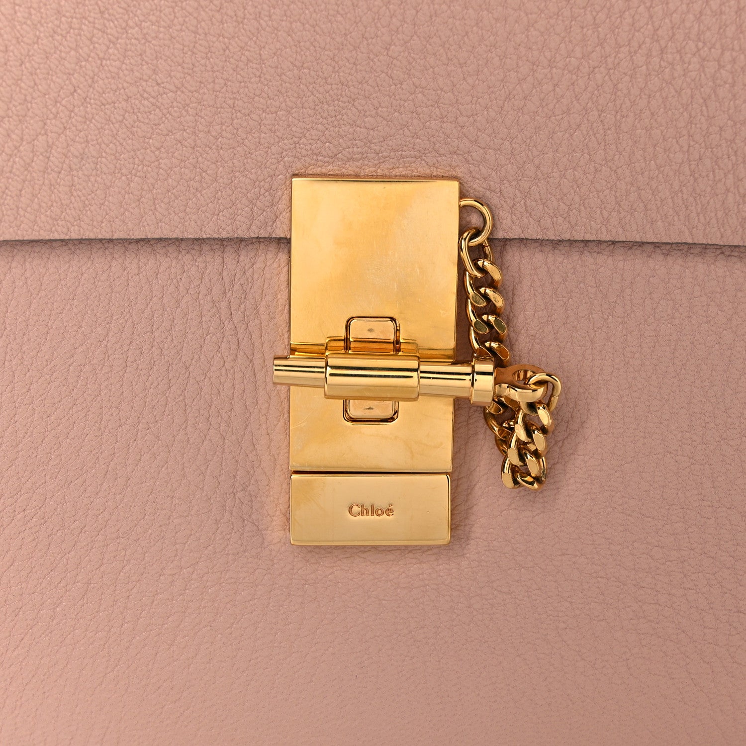 Chloe Grained Lambskin Drew Shoulder Bag Cement Pink 11 of 13