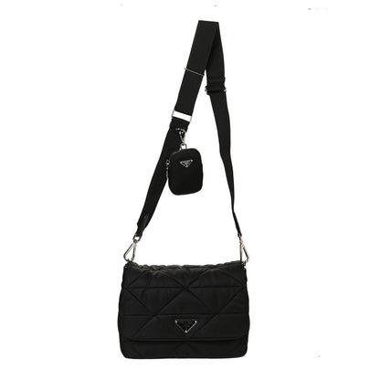 Prada Re-Nylon Quilted Padded Flap Shoulder Bag Black 1 of 10