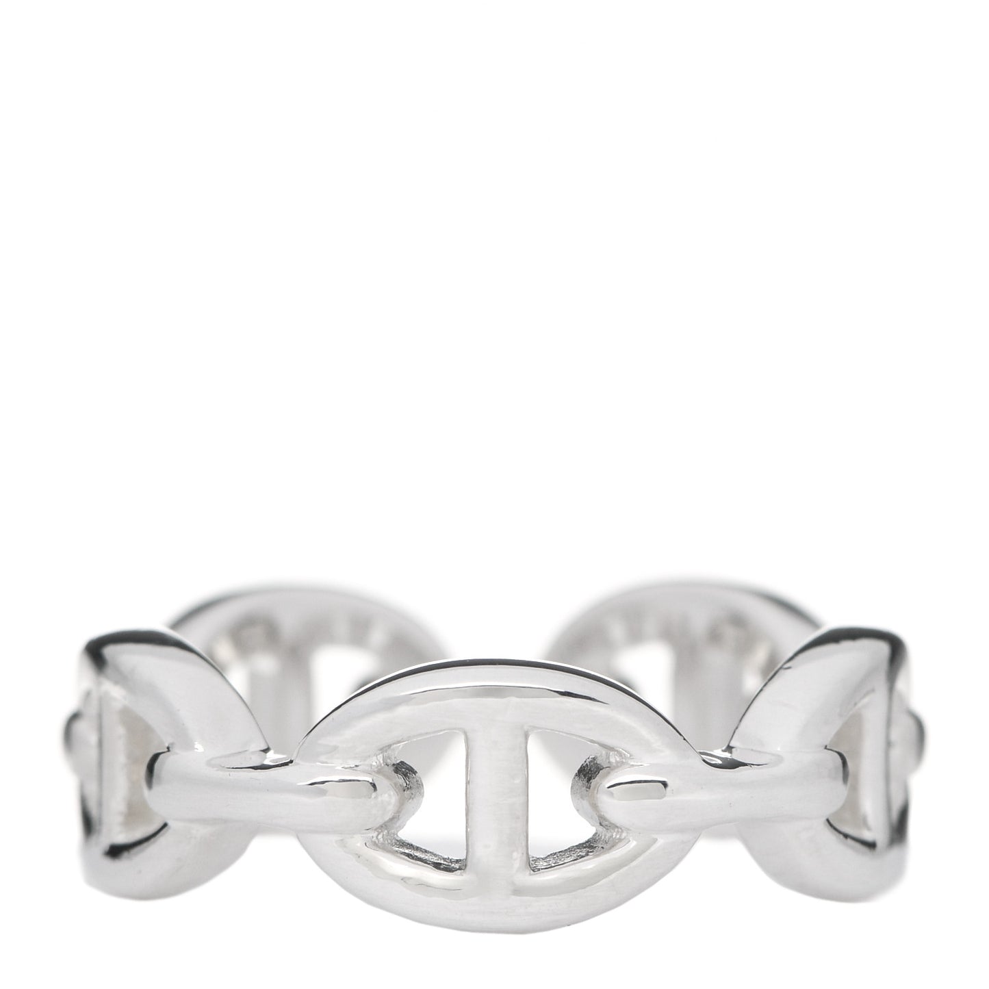 Sterling Silver PM Chaine d'Ancre Enchainee Band Ring 55 7.25