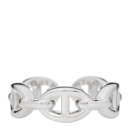 Hermes Sterling Silver PM Chaine d'Ancre Enchainee Band Ring 55 7.25 1 of 7