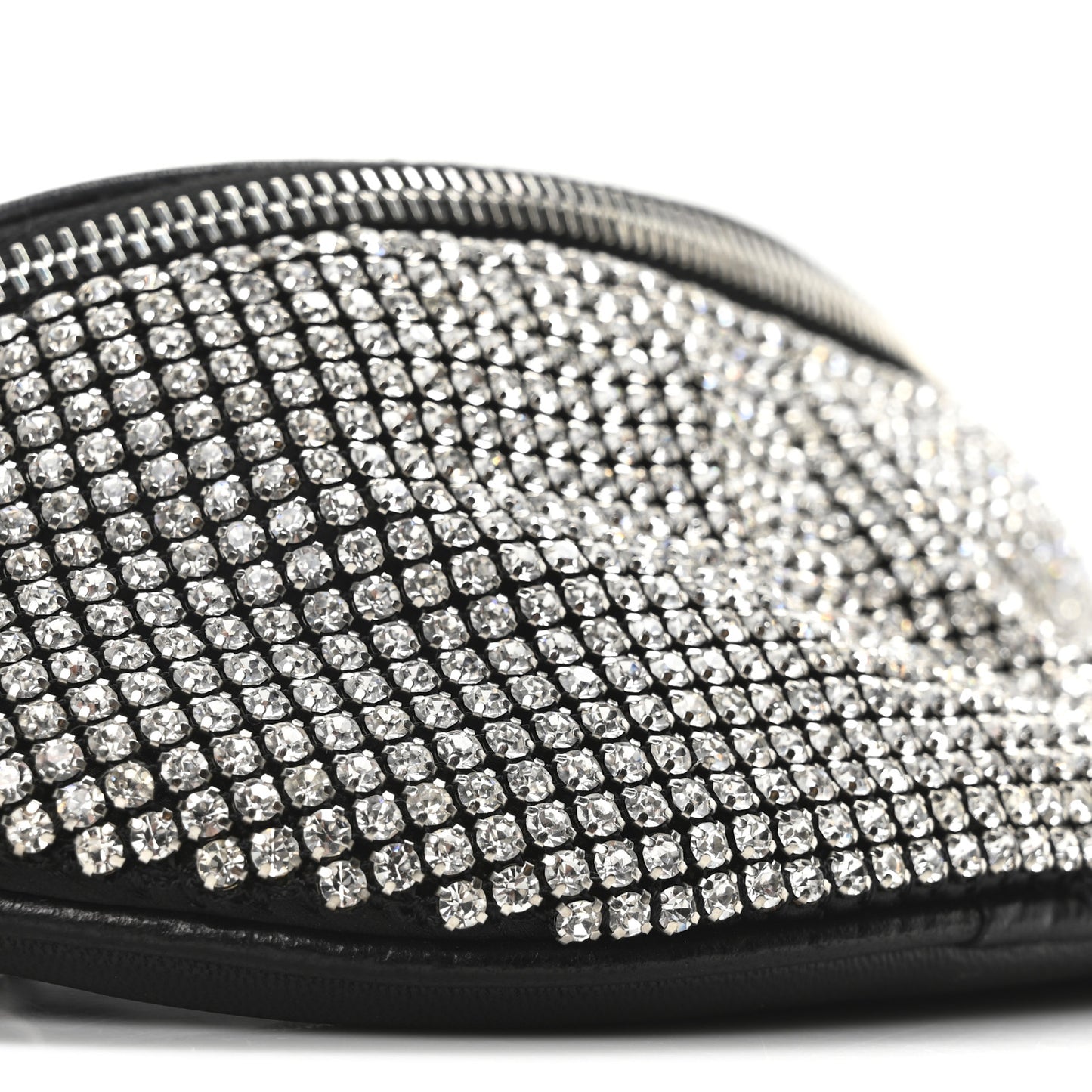 Rhinestone Mesh Mini Attica Belt Bag Black