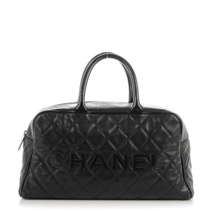 Chanel Calfskin Quilted Large Bowler Black 1 of 9