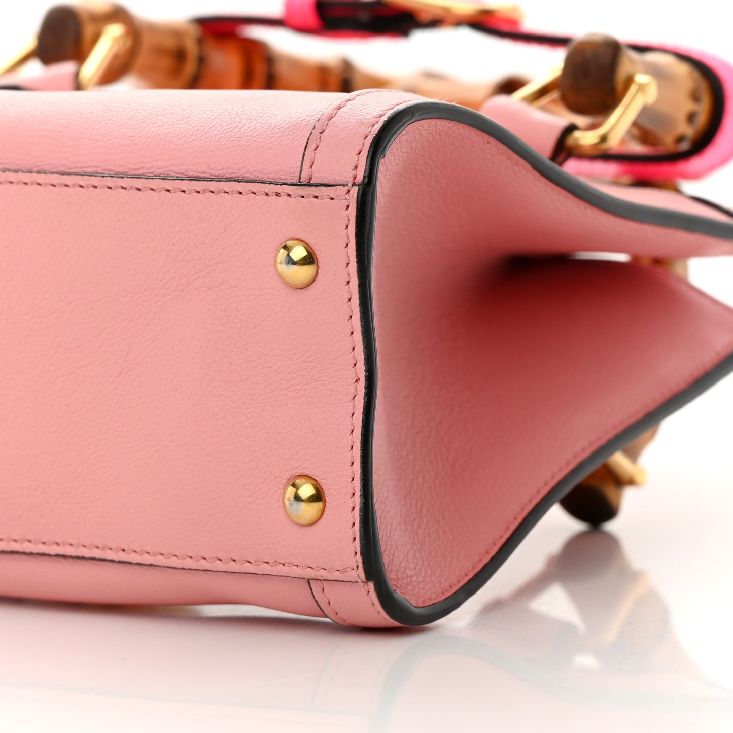 Wonka Grain Calfskin Mini Diana Tote Bag Wild Rose Fuxia Fluo
