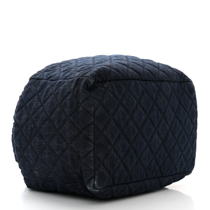 Chanel Washed Denim Quilted Small Urban Spirit Drawstring Bag Dark Blue 4 of 10