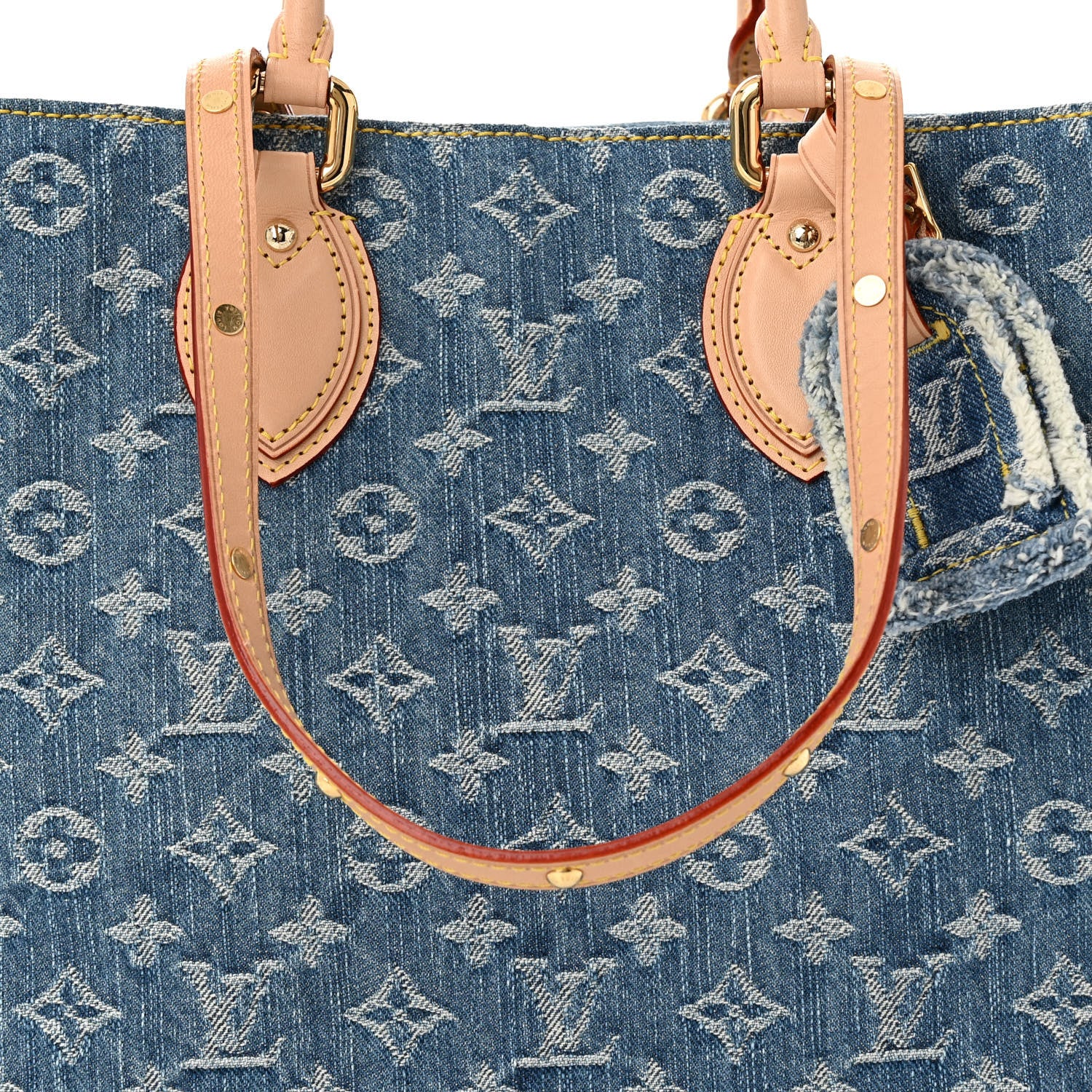 Louis Vuitton Monogram Denim Onthego MM Blue 7 of 9