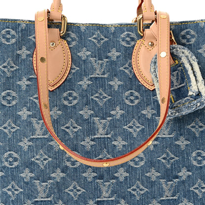 Louis Vuitton Monogram Denim Onthego MM Blue 7 of 9