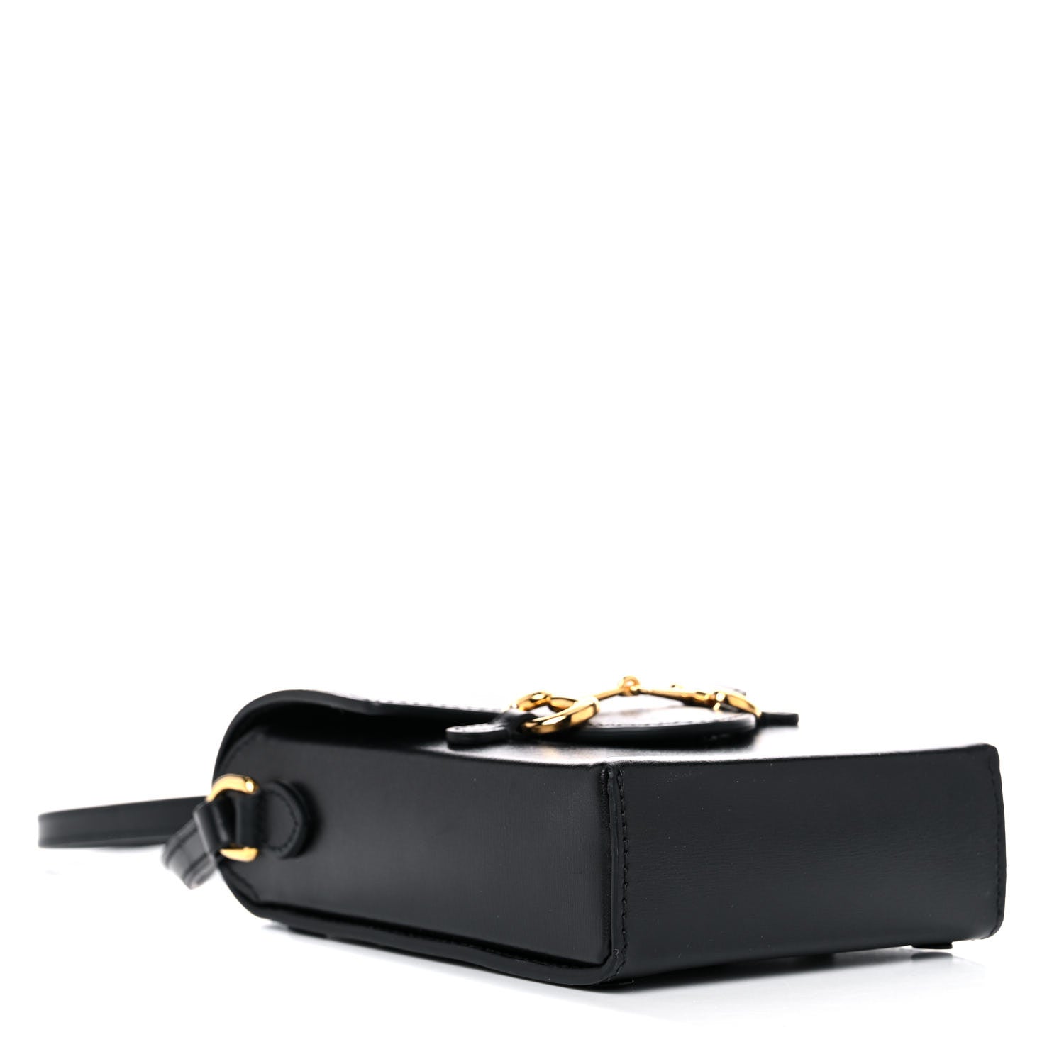 Gucci Boarded Plutone Calfskin Mini Horsebit 1955 Crossbody Bag Black 3 of 10