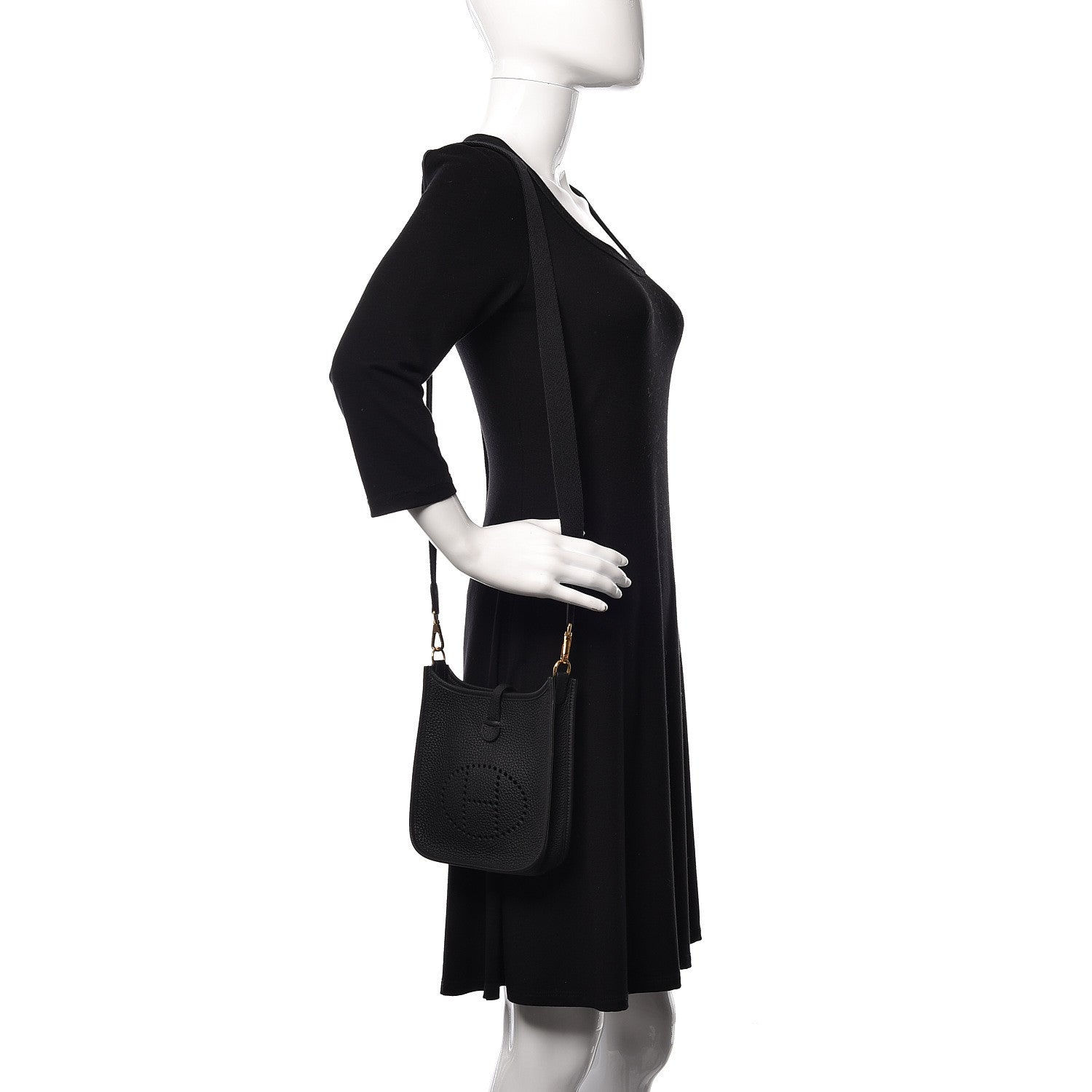 Hermes Taurillon Clemence Evelyne TPM Black 2 of 9