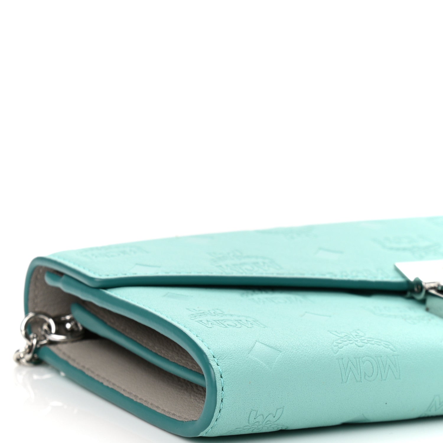 MCM Calfskin Ottomar Large Patricia Wallet On Chain Pool Blue 9 of 10
