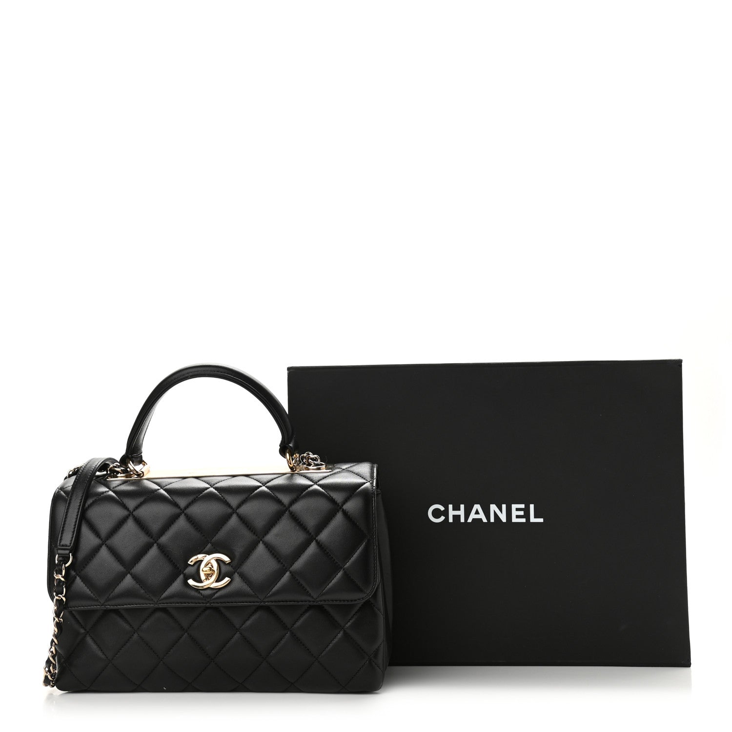 Chanel Lambskin Quilted Medium Trendy CC Flap Dual Handle Bag Black 15 of 15