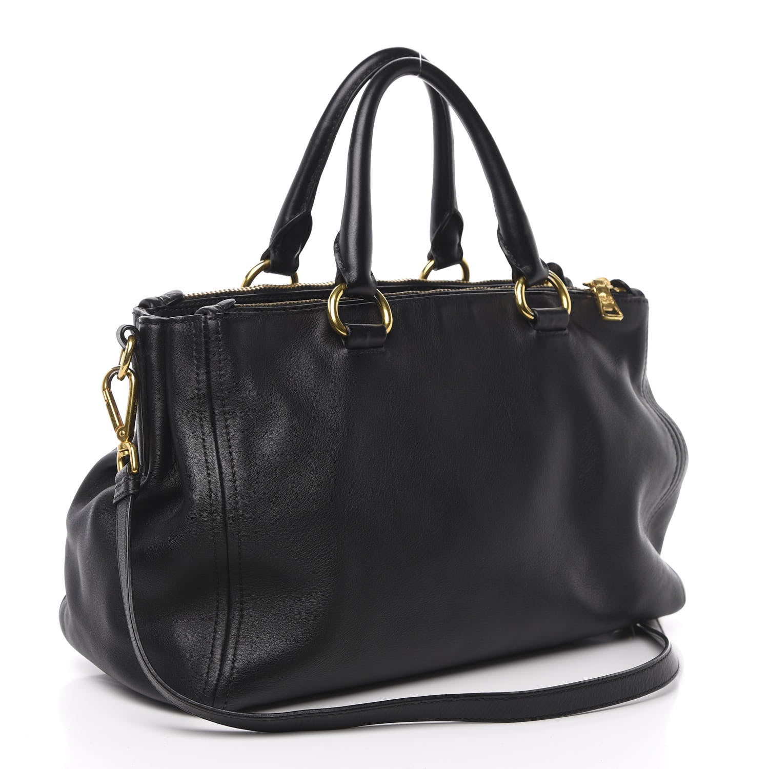 Prada Soft Calfskin Tote Black 3 of 10