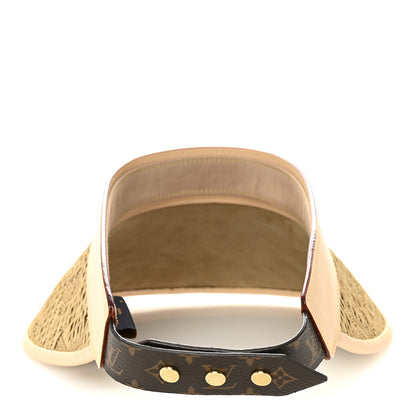 Louis Vuitton Calfskin Raffia Monogram Strawgram Visor Natural 5 of 9