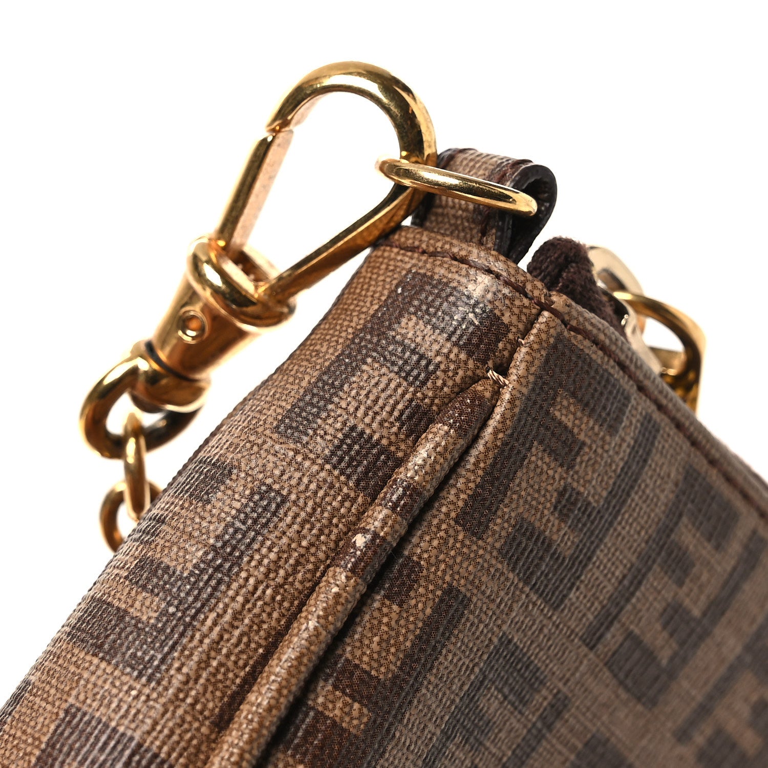 Fendi Zucchino Spalmati Forever Pochette Nocciola 1885290