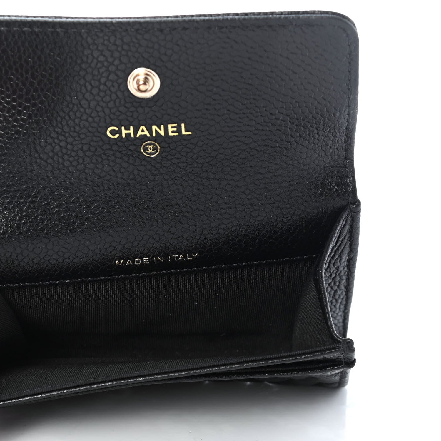 Chanel Caviar Camellia Embossed Card Holder Wallet Black 5 of 9