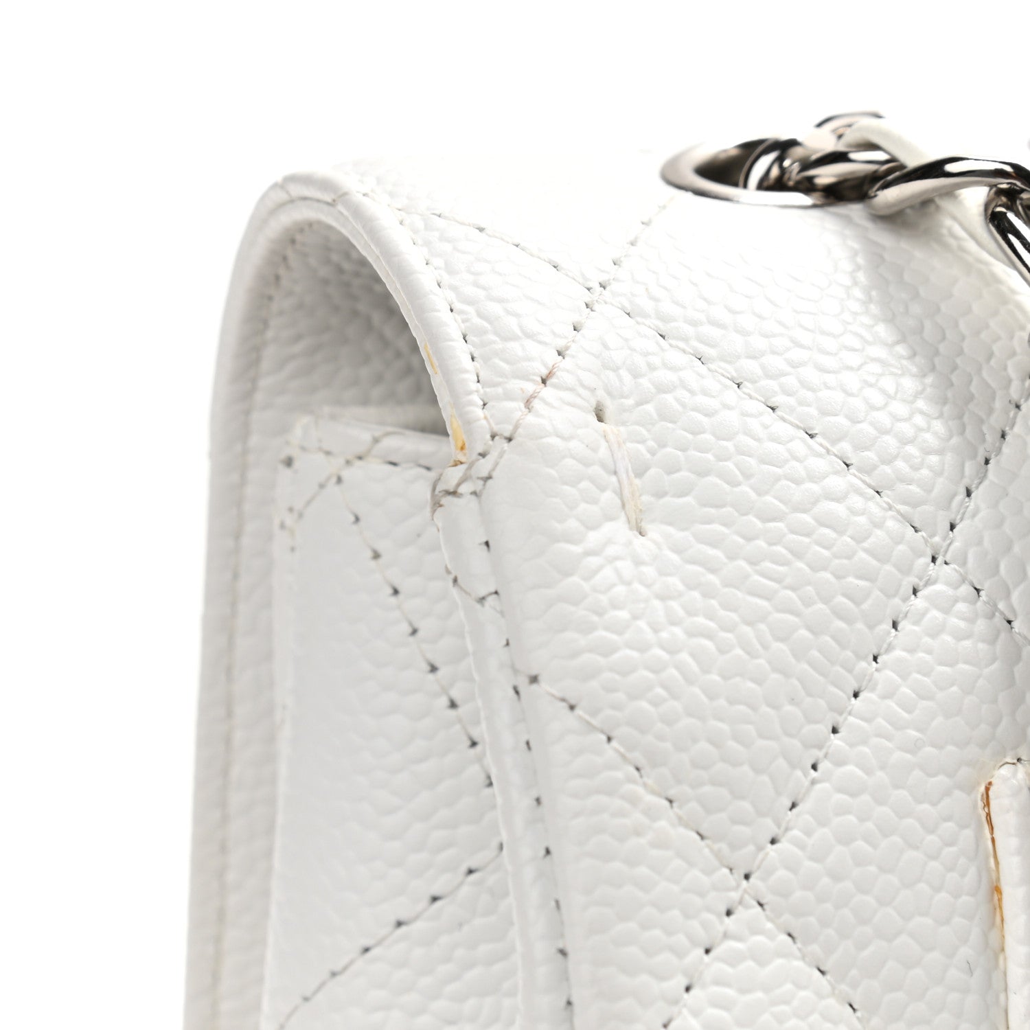 Chanel Caviar Quilted Jumbo Double Flap White 15 of 16