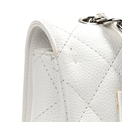 Chanel Caviar Quilted Jumbo Double Flap White 15 of 16