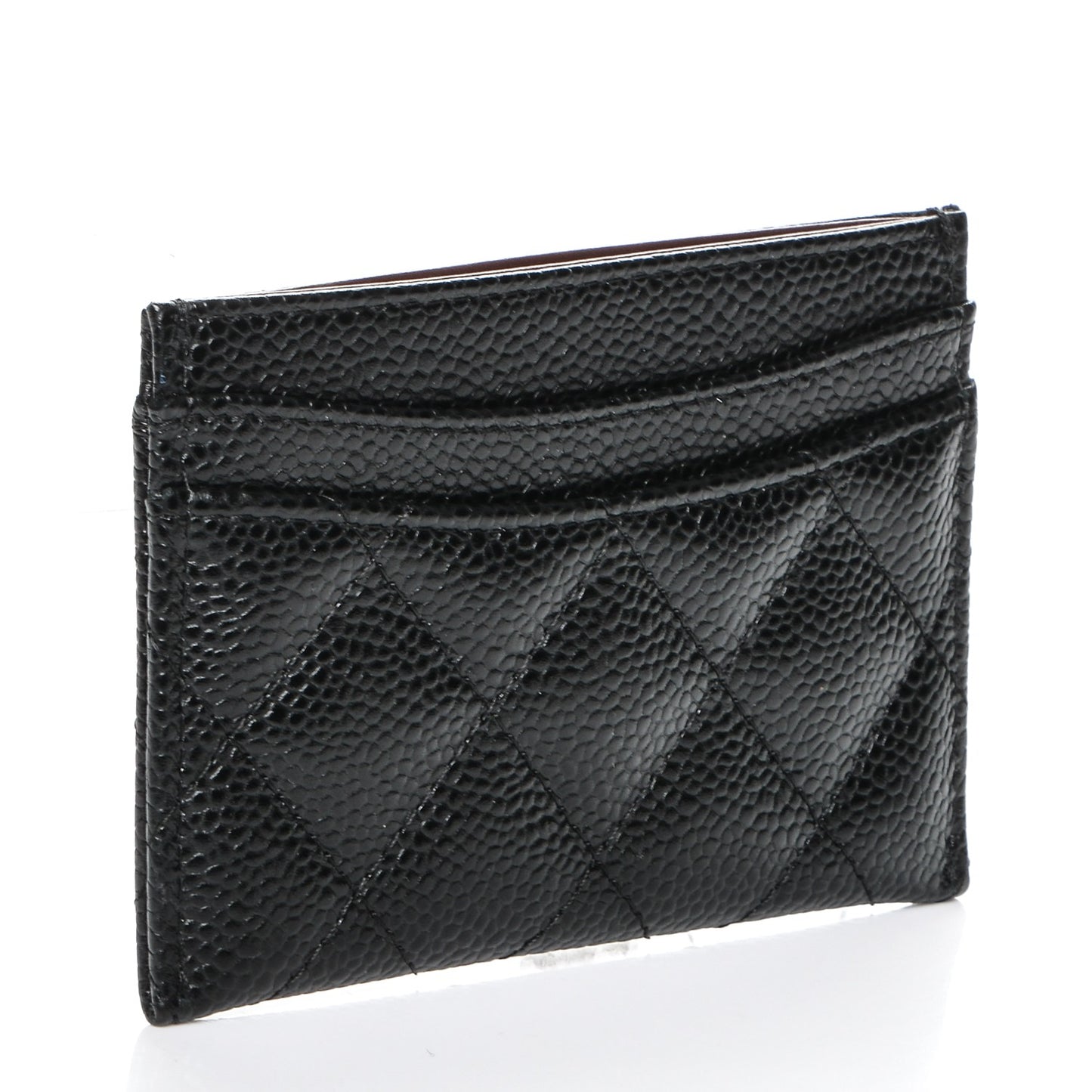 Caviar Quilted Card Holder Black