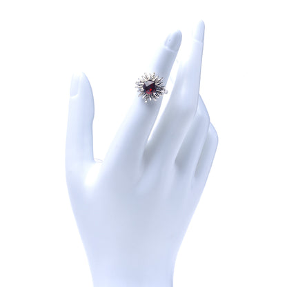 David Yurman Sterling Silver Garnet Starburst Ring 47 4 2 of 5