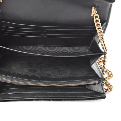 Gucci Velvet Matelasse GG Marmont Chain Wallet Black 4 of 11