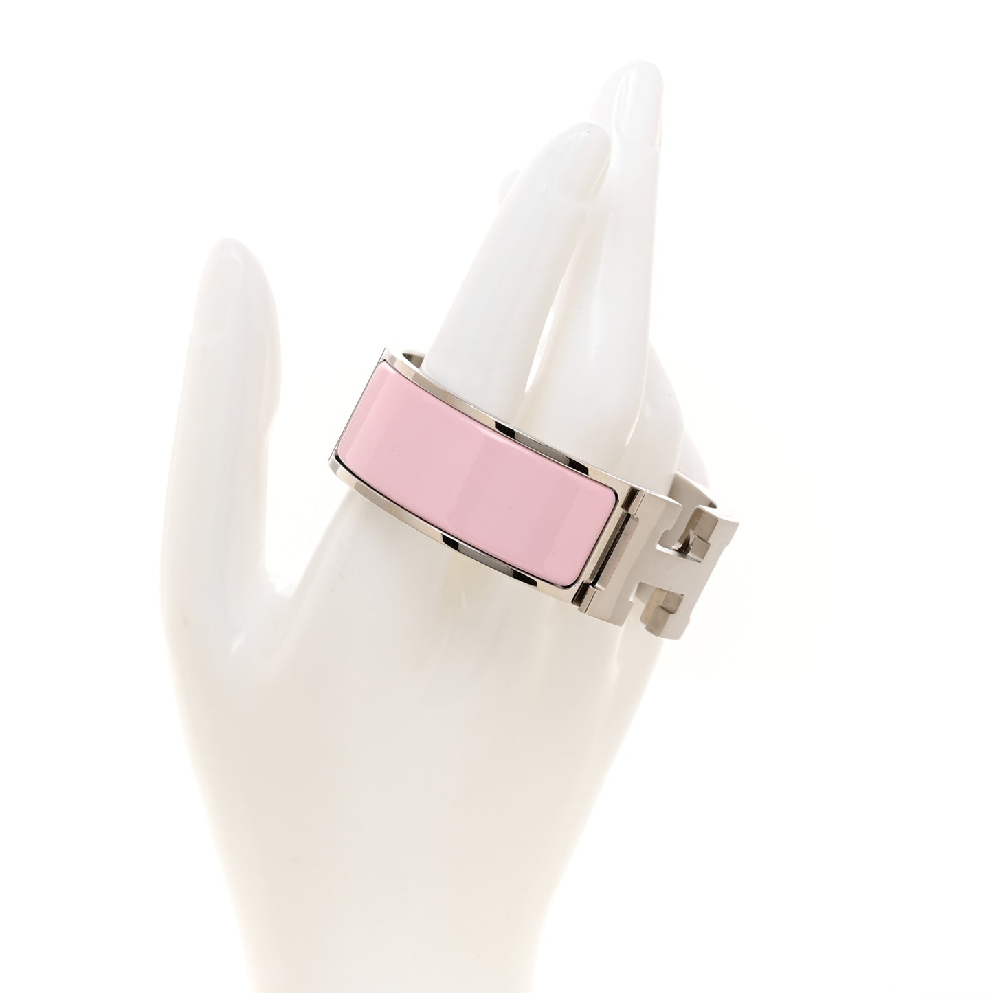 Enamel Wide Clic Clac H Bracelet GM Rose Dragee