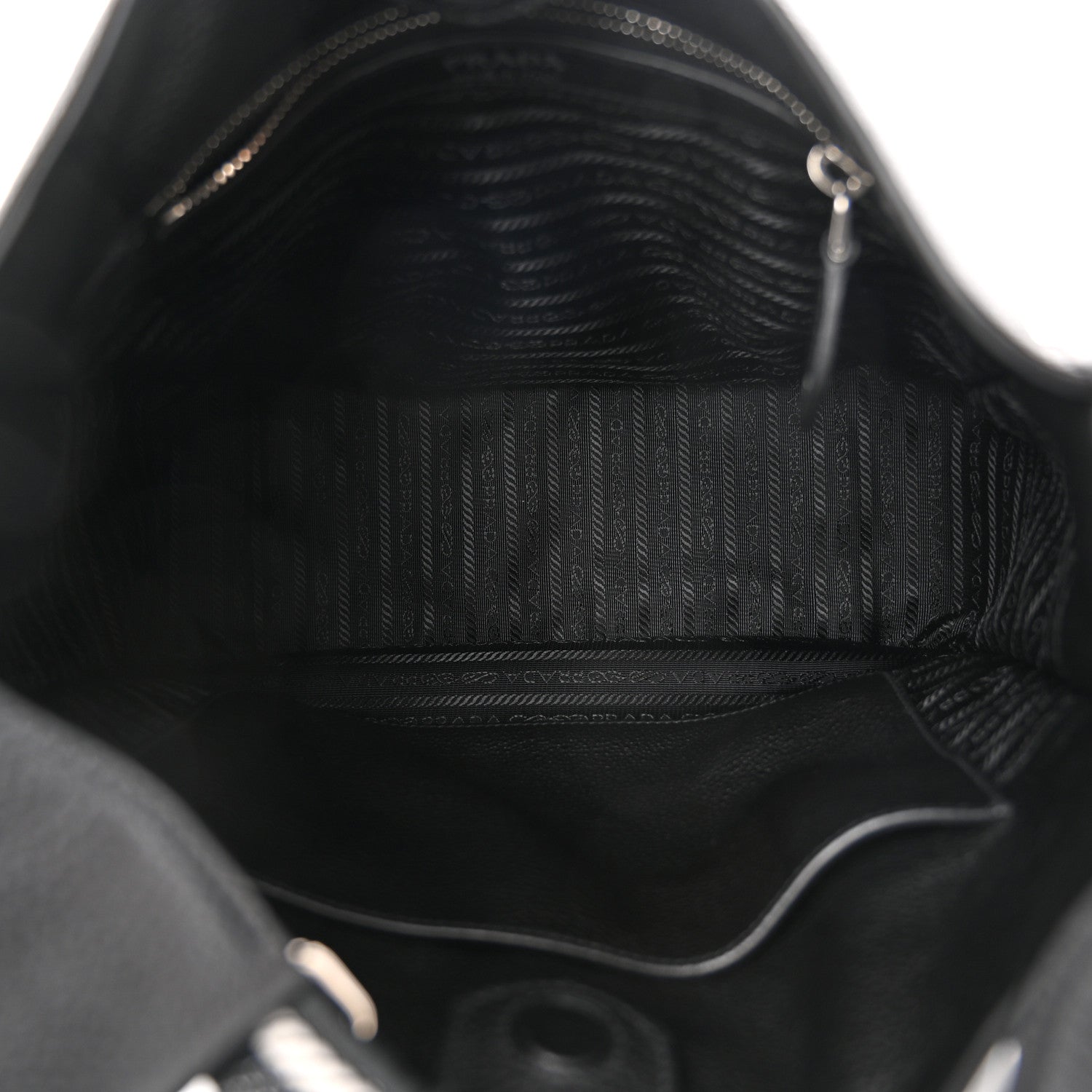 Prada Vitello Daino Soft Hobo Messenger Bag Black 5 of 10