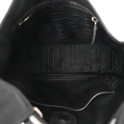 Prada Vitello Daino Soft Hobo Messenger Bag Black 5 of 10