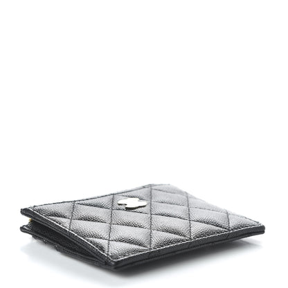 Chanel Caviar Quilted CC Zip Card Holder Black 4 of 11