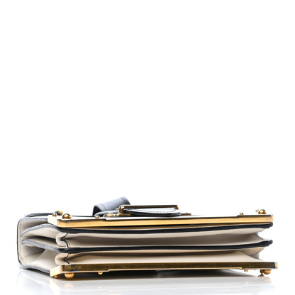Prada City Calf Saffiano Cahier Bag White Black 4 of 9