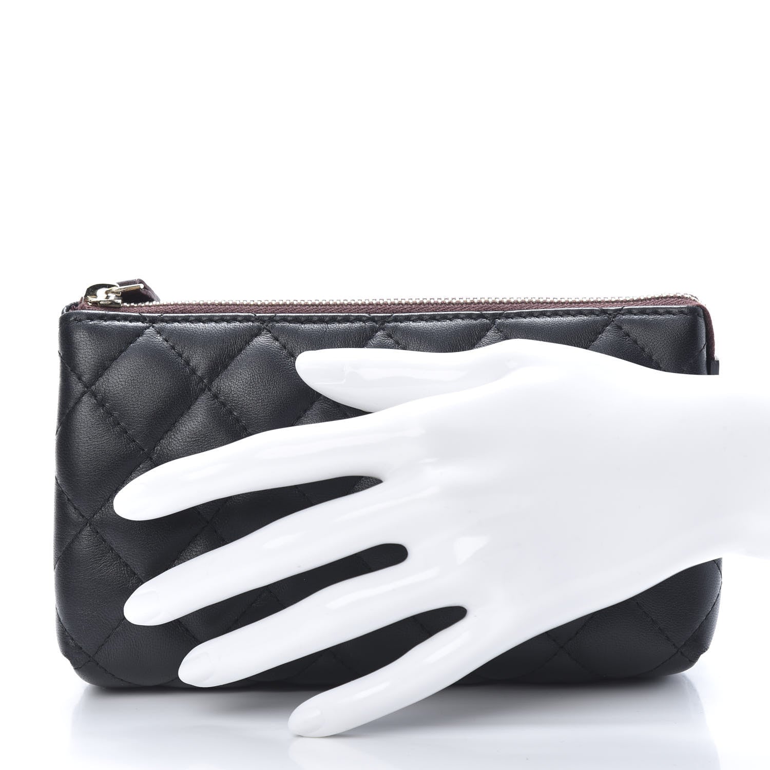 Chanel Lambskin Quilted Small Cosmetic Case Black 2 of 7