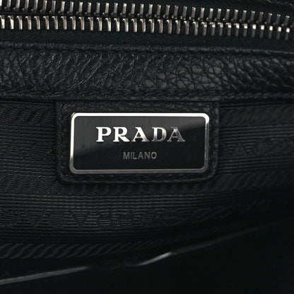 Prada Vitello Daino Flat Flap Messenger Bag Black 6 of 11
