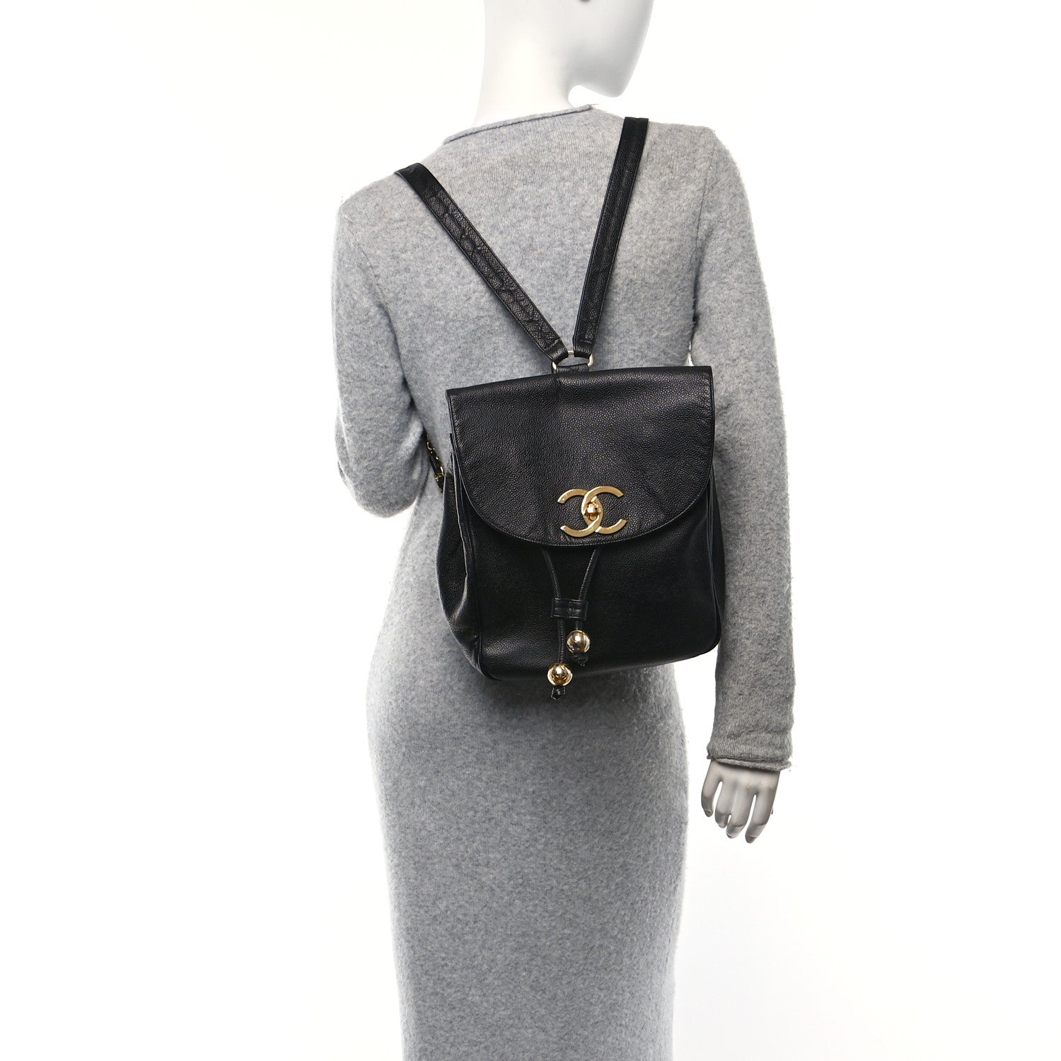 Chanel Caviar CC Backpack Black 2 of 9