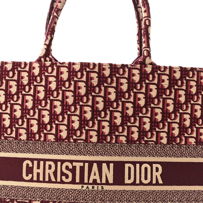 Christian Dior Oblique Large Book Tote Burgundy Multicolor 8 of 13