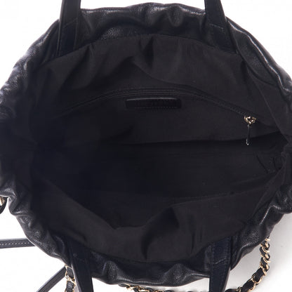 Chanel Lambskin Quilted Small Drawstring Shopping Bag Black 6 of 8