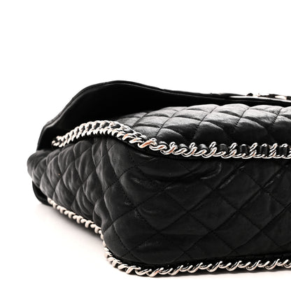 Chanel Washed Lambskin Quilted Maxi Chain Around Flap Black Black 9 of 11