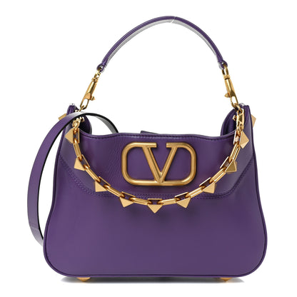 Valentino Garavani Nappa Stud Sign Hobo Indian Violet 1 of 18