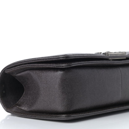 Chanel Caviar Chevron Quilted Medium Boy Flap Dark Brown 8 of 9