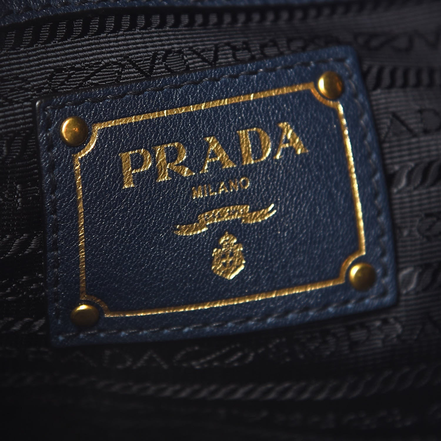 Prada Vitello Phenix Embossed Logo Hobo Baltico 6 of 9