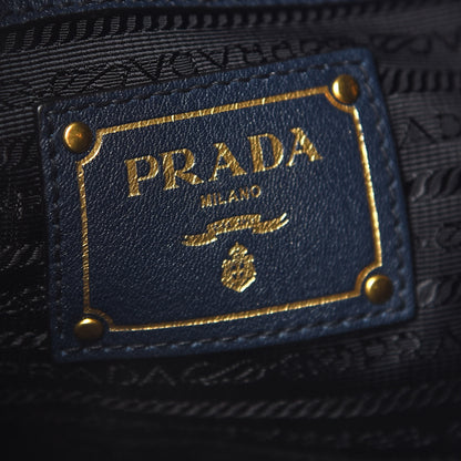Prada Vitello Phenix Embossed Logo Hobo Baltico 6 of 9