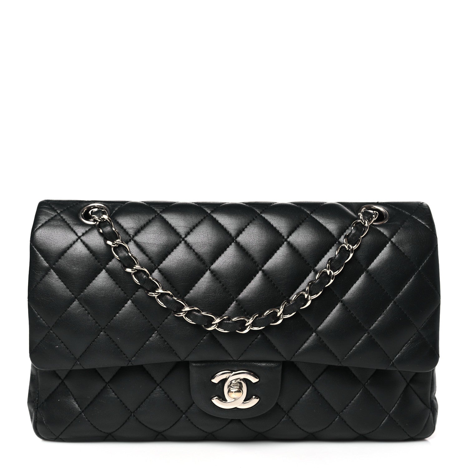 Chanel Lambskin Quilted Medium Double Flap Black 1 of 9